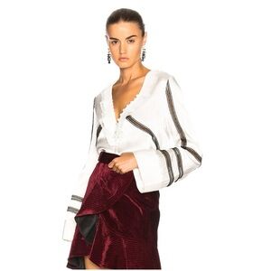 Self-Portrait White Textured Top